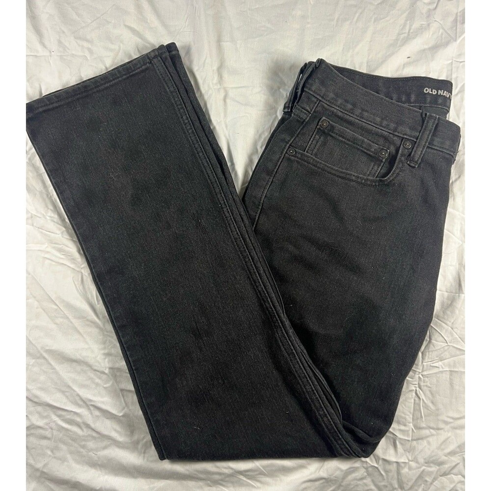 Old Navy Men's Jeans Straight Black Dark Wash Denim Size 30x30 Classic
